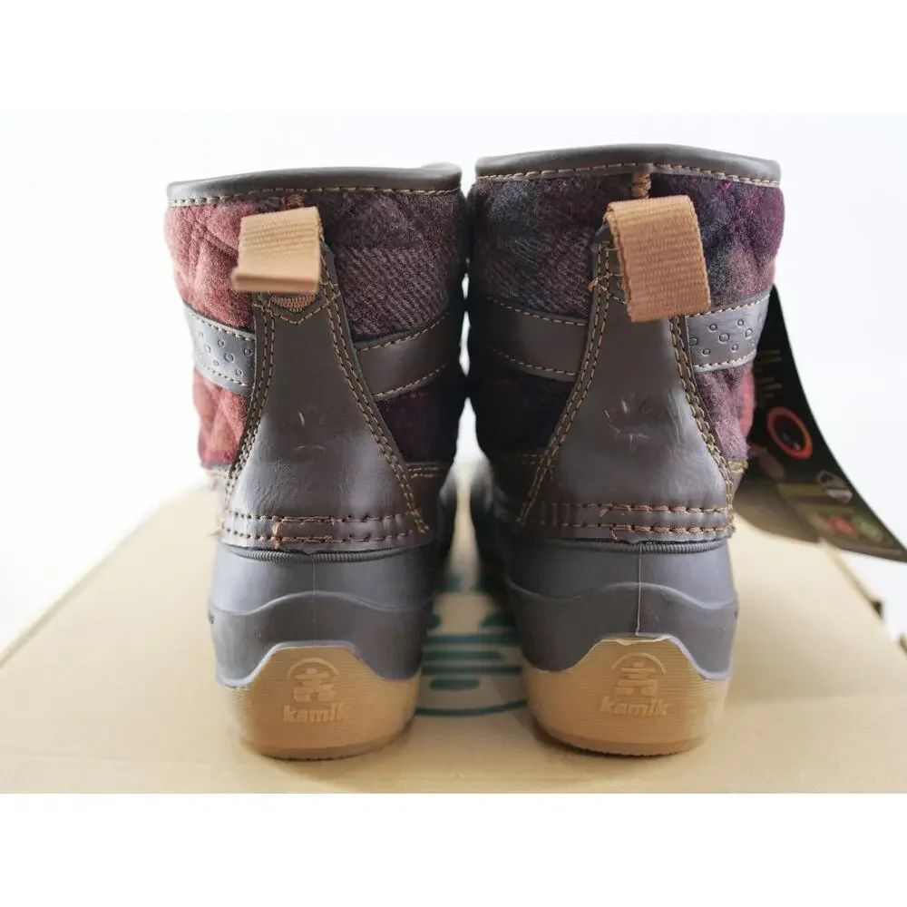 Kamik Sierra Mid Waterproof Winter Boots Girls‎ Ankle Dark Brown Size 12